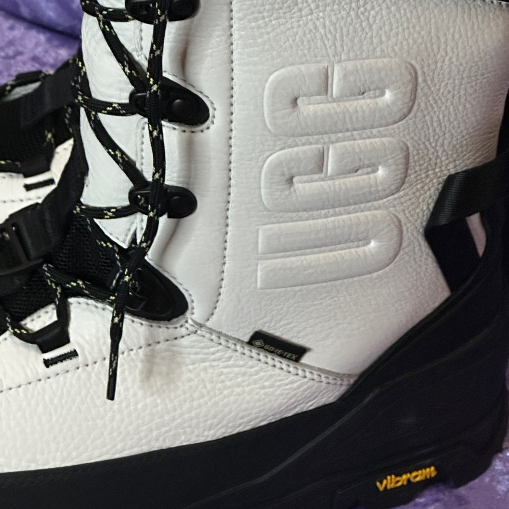UGG Women's Tall Shasta Black and White Lace-Up Winter Boots - Picture 2 of 16